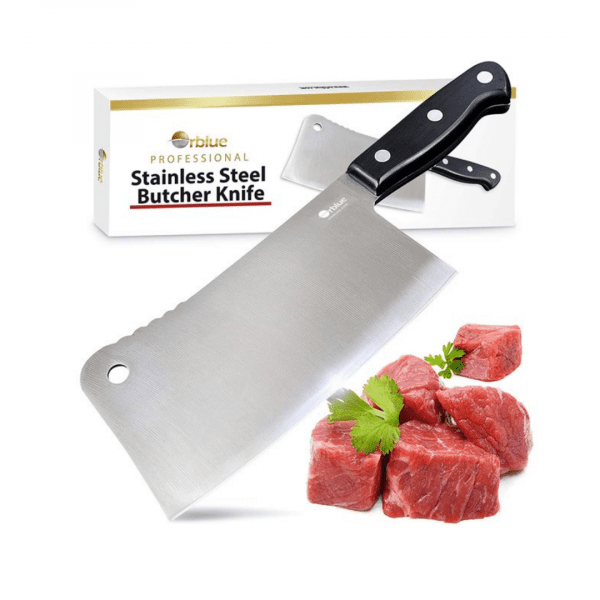 Stainless Steel Butcher Cleaver, 7-inch Blade