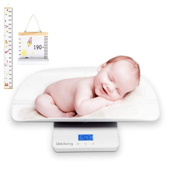 Digital Baby Scale with 4 Weighing Modes, Holding Function, Blue Backlight