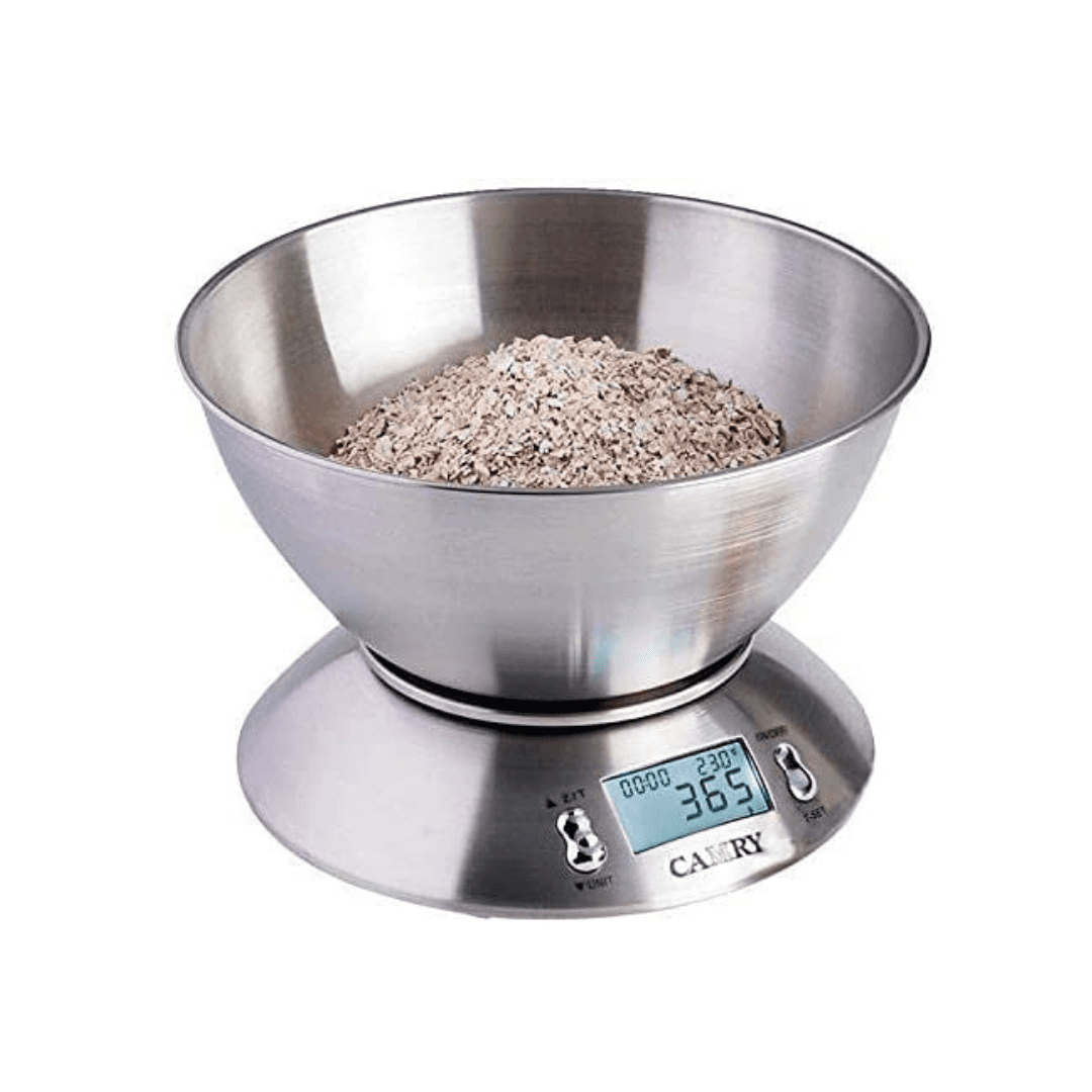 Stainless Steel Electronic Kitchen Scale with Mixing Bowl(5KGS)